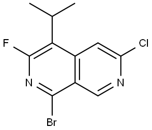 2,7-Naphthyridine, 1-bromo-6-chloro-3-fluoro-4-(1-methylethyl)- Structure