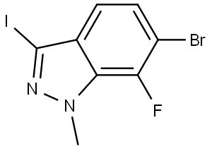 6-bromo-7-fluoro-3-iodo-1-methyl-1H-indazole Structure