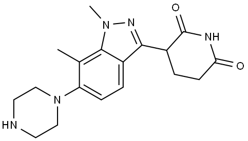 4-(3-(2,6-dioxopiperidin-3-yl)-1,7-dimethyl-1H-indazol-6-yl)piperazin Structure