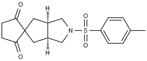 Spiro[cyclopenta[c]pyrrole-5(1H),1′-cyclopentane]-2′,5′-dione, hexahydro-2-[(4-methylphenyl)sulfonyl]-, (3aR,6aS)-rel- Structure