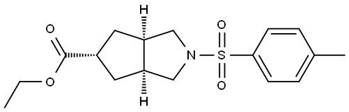 Cyclopenta[c]pyrrole-5-carboxylic acid, octahydro-2-[(4-methylphenyl)sulfonyl]-, ethyl ester, (3aR,6aS)-rel- Structure