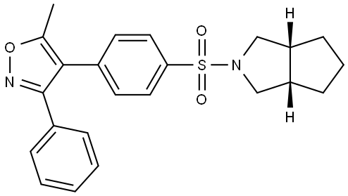 Cyclopenta[c]pyrrole, octahydro-2-[[4-(5-methyl-3-phenyl-4-isoxazolyl)phenyl]sulfonyl]-, (3aR,6aS)-rel- Structure