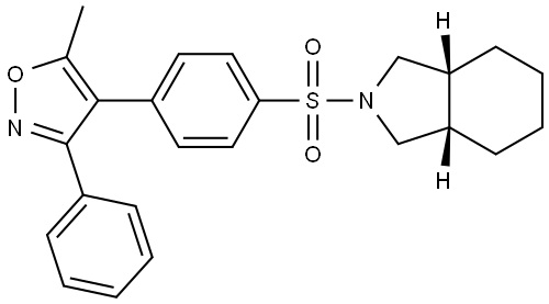 1H-Isoindole, octahydro-2-[[4-(5-methyl-3-phenyl-4-isoxazolyl)phenyl]sulfonyl]-, (3aR,7aS)-rel- Structure