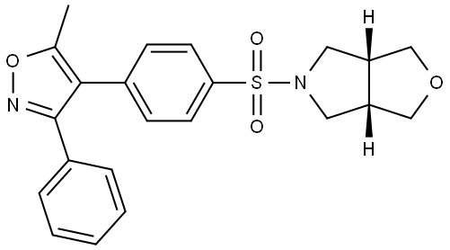 1H-Furo[3,4-c]pyrrole, hexahydro-5-[[4-(5-methyl-3-phenyl-4-isoxazolyl)phenyl]sulfonyl]-, (3aR,6aS)-rel- Structure