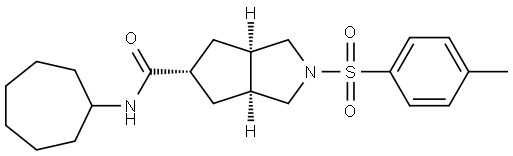 Cyclopenta[c]pyrrole-5-carboxamide, N-cycloheptyloctahydro-2-[(4-methylphenyl)sulfonyl]-, (3aR,6aS)-rel- Structure