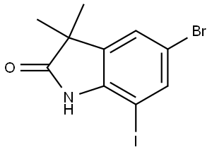 5-Bromo-7-iodo-3,3-dimethylindolin-2-one Structure