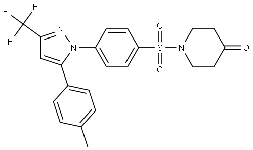 4-Piperidinone, 1-[[4-[5-(4-methylphenyl)-3-(trifluoromethyl)-1H-pyrazol-1-yl]ph… Structure