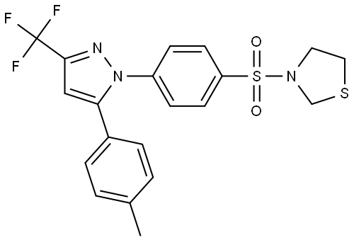 Thiazolidine, 3-[[4-[5-(4-methylphenyl)-3-(trifluoromethyl)-1H-pyrazol-1-yl]phen… Structure