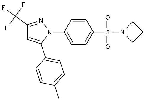 1H-Pyrazole, 1-[4-(1-azetidinylsulfonyl)phenyl]-5-(4-methylphenyl)-3-(trifluorom… Structure