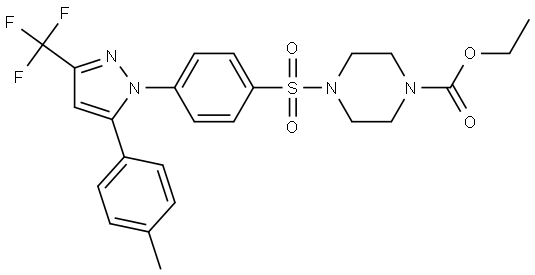 1-Piperazinecarboxylic acid, 4-[[4-[5-(4-methylphenyl)-3-(trifluoromethyl)-1H-py… Structure