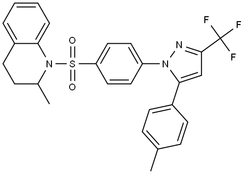 Quinoline, 1,2,3,4-tetrahydro-2-methyl-1-[[4-[5-(4-methylphenyl)-3-(trifluoromet… Structure