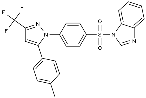 1H-Benzimidazole, 1-[[4-[5-(4-methylphenyl)-3-(trifluoromethyl)-1H-pyrazol-1-yl]… Structure