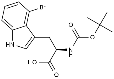 N-Boc-4-bromo-D-tryptophan Structure