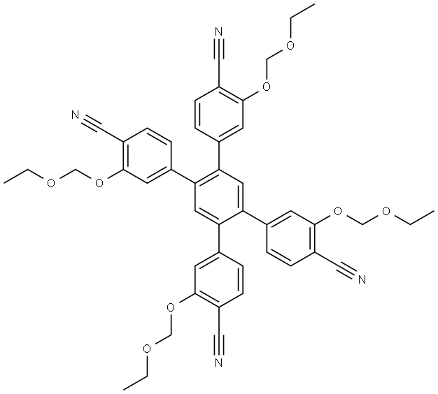 4',5'-bis(4-cyano-3-(ethoxymethoxy)phenyl)-3,3''-bis(ethoxymethoxy)-[1,1':2',1''-terphenyl]-4,4''-dicarbonitrile Structure