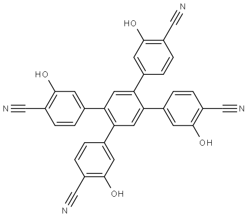 4',5'-bis(4-cyano-3-hydroxyphenyl)-3,3''-dihydroxy-[1,1':2',1''-terphenyl]-4,4''-dicarbonitrile Structure