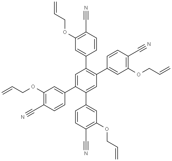 3,3''-bis(allyloxy)-4',5'-bis(3-(allyloxy)-4-cyanophenyl)-[1,1':2',1''-terphenyl]-4,4''-dicarbonitrile Structure