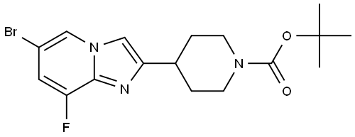 1-Piperidinecarboxylic acid, 4-(6-bromo-8-fluoroimidazo[1,2-a]pyridin-2-yl)-, 1,1-dimethylethyl ester Structure