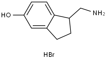 1-(aminomethyl)-2,3-dihydro-1H-inden-5-ol hydrobromide Structure