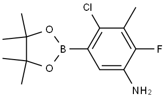 4-Chloro-2-fluoro-3-methyl-5-(4,4,5,5-tetramethyl-1,3,2-dioxaborolan-2-yl)aniline Structure