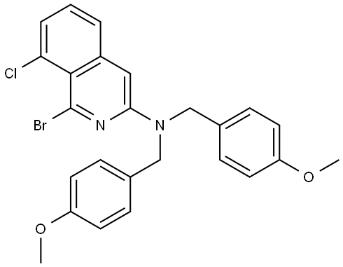 1-Bromo-8-chloro-N,N-bis(4-methoxybenzyl)isoquinolin-3-amine Structure