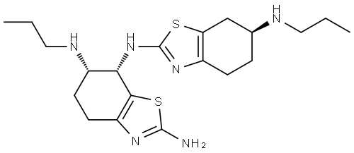 2,6,7-Benzothiazoletriamine, 4,5,6,7-tetrahydro-N6-propyl-N7-[(6S)-4,5,6,7-tetrahydro-6-(propylamino)-2-benzothiazolyl]-, (6S,7S)- Structure