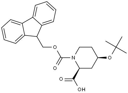 N-Fmoc-(2S,4R)-4-tert-butoxypiperidine-2-carboxylic acid Structure