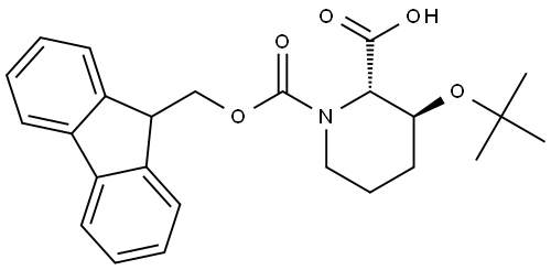 N-Fmoc-(2S,3S)-3-tert-butoxypiperidine-2-carboxylic acid Structure