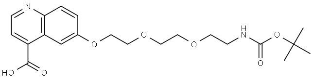 "6-((2,2-dimethyl-4-oxo-3,8,11-trioxa-5-azatridecan-13-yl)oxy) quinoline-4-carboxylic acid " Structure