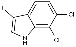 6,7-Dichloro-3-iodo-1H-indole 구조식 이미지