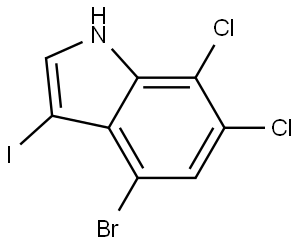 4-Bromo-6,7-dichloro-3-iodo-1H-indole 구조식 이미지