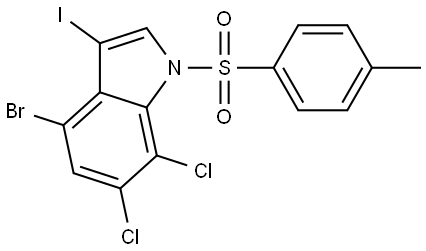 4-Bromo-6,7-dichloro-3-iodo-1-tosyl-1H-indole Structure