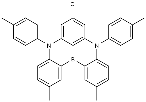 7-chloro-2,12-dimethyl-5,9-di-p-tolyl-5,9-dihydro-5,9-diaza-13b-boranaphtho[3,2,1-de]anthracene Structure