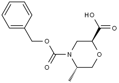 (2S,5S)-N-Cbz-5-methyl-morpholine-2-carboxylic acid Structure