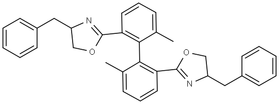 Oxazole, 2,2'-[(1S)-6,6'-dimethyl[1,1'-biphenyl]-2,2'-diyl]bis[4,5-dihydro-4-(phenylmethyl)-, (4S,4'S)- (9CI) Structure