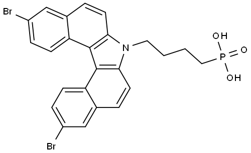 (4-(3,11-dibromo-7H-dibenzo[c,g]carbazol-7-yl)butyl)phosphonic acid Structure