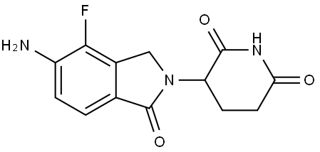 3-(5-amino-4-fluoro-1-oxo-isoindolin-2-yl)piperidine-2,6-dione Structure