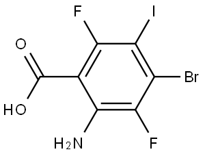 2-amino-4-bromo-3,6-difluoro-5-iodobenzoic acid Structure