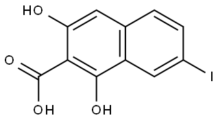 1,3-Dihydroxy-7-iodo-2-naphthoic acid Structure