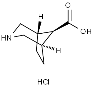 (1R,5S,8r)-3-Azabicyclo[3.2.1]octane-8-carboxylic acid hydrochloride Structure