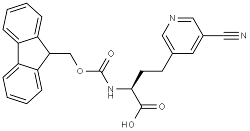 (S)-2-((((9H-Fluoren-9-yl)methoxy)carbonyl)amino)-4-(5-cyanopyridin-3-yl)butanoic acid Structure