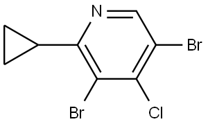 3,5-Dibromo-4-chloro-2-cyclopropylpyridine Structure