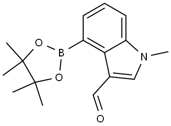 1-Methyl-4-(4,4,5,5-tetramethyl-1,3,2-dioxaborolan-2-yl)-1H-indole-3-carbaldehyde Structure