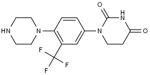 1-(4-(piperazin-1-yl)-3-(trifluoromethyl)phenyl)dihydropyrimidine-2,4(1H,3H)-dione Structure