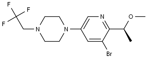 1-[5-bromo-6-[(1S)-1-methoxyethyl]-3-pyridyl]-4-(2,2,2-trifluoroethyl)piperazine 구조식 이미지