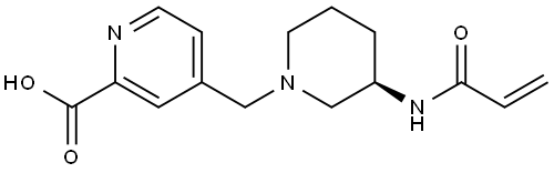 4-{[(3R)-3-(prop-2-enamido)piperidin-1-yl]methyl}pyridine-2-carboxylic acid Structure