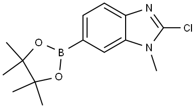 2-Chloro-1-methyl-6-(4,4,5,5-tetramethyl-1,3,2-dioxaborolan-2-yl)-1H-benzo[d]imidazole 구조식 이미지
