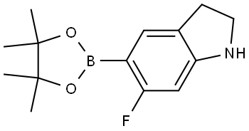 6-Fluoro-5-(4,4,5,5-tetramethyl-1,3,2-dioxaborolan-2-yl)indoline Structure