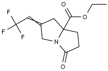 ethyl 5-oxo-2-(2,2,2-trifluoroethylidene)-hexahydro-1H-pyrrolizine-7a-carboxylate 구조식 이미지