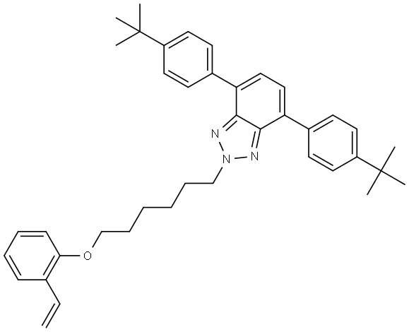 4,7-bis(4-(tert-butyl)phenyl)-2-(6-(2-vinylphenoxy)hexyl)-2H-benzo[d][1,2,3]triazole Structure