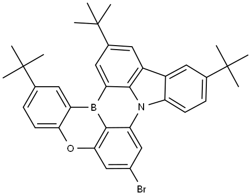 7-bromo-2,11,14-tri-tert-butyl-5-oxa-8b-aza-15b-borabenzo[a]naphtho[1,2,3-hi]aceanthrylene Structure